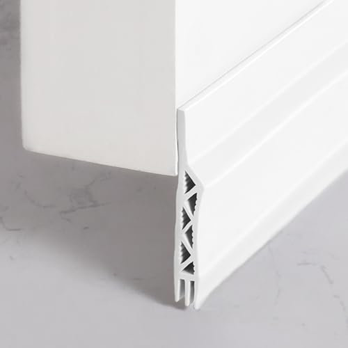 mufsceku Silikondichtung, Türleiste unten, wasserdicht, wetterfest, starker Klebstoff, Türspaltfüller, schalldicht, für Türrahmen, Fenster, Weiß, L