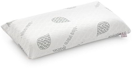 textil-home Almohada Viscoelástica - 60 cm - Tejido Ecológico Aloe Vera, Núcleo de Visco Puro 100% Natural - Doble Funda con Cremallera. Adaptativa Termoregulada.
