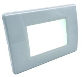 Partenopea Segnapasso LED da Incasso a parete muro da 1.1W a 220v doppia funzione con Batteria di Emergenza, anti black out compatibile con scatola 503, 3 Ore di Autonomia (luce bianca fredda)