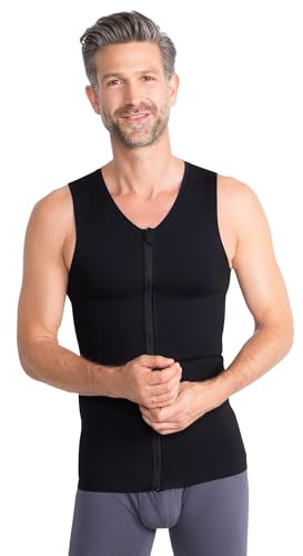 FINN Shapewear Kompressionströja för män med dragkedja – extra stark magväg undertröja & kroppsformare män – undertröja för platt mage och bättre hållning