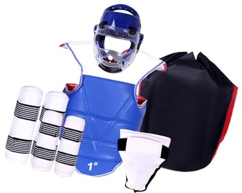 Set di 6 attrezzi da karate e sparring, protezione completa per il corpo da boxe, per adulti e bambini, attrezzatura protettiva per taekwondo, taglia M