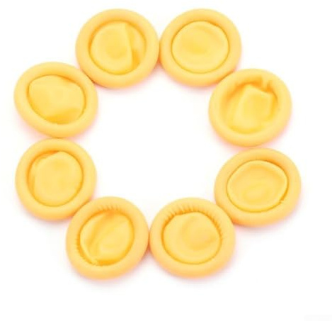 HanOaki 100pcs desechables látex dedo cunas antideslizante goma dedos protección guantes para la industria electrónica artesanía (amarillo)