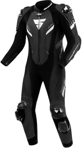 SHIMA Hyper RS Tuta in pelle da moto monopezzo traforata, nero/bianco, 50