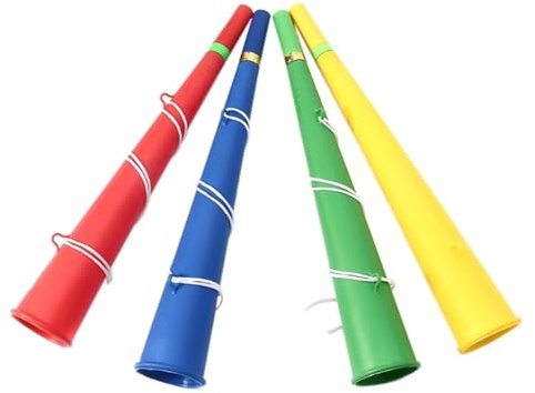 GCYEIDMA Stadionhorn bubblor 4 stycken fotbollsspel jublande party horn plast Vuvuzela barn trumpet leksak stor prestanda
