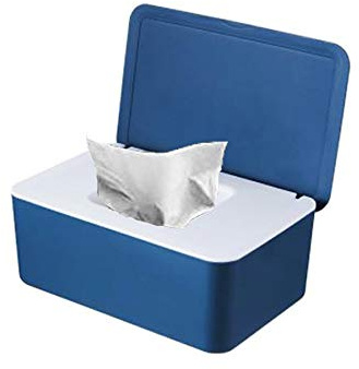 Wet Wipes Dispenser Box Baby Wipes Dispenser Sealed Baby Wipes Holder with Lid Safe and Environmentally Friendly for Keeping Wet Wipes Fresh, Home and Office Tissue Storage (Blue)