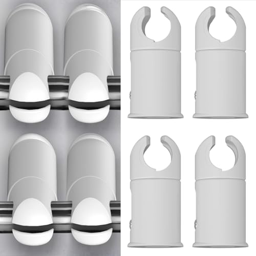 Supporti a morsetto per radiatori scaldasalviette piatti e curvi (Bianco, larghezza tubo 25mm)