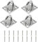 Eye Plate 4Pcs M5 Pad Eye Plate 304 Stainless Steel Oblong Pad Eye Plate with 16Pcs Screws, Metal Staple Ring Hook with 4 Holes for Fix and Install