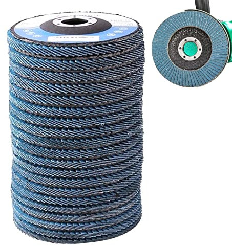 10 Pieza láminas INOX Disco abrasivo 115 mm Grano 40 60 80 120 Compartimentos Disco Láminas Abrasiva para Acero y Madera Elegance