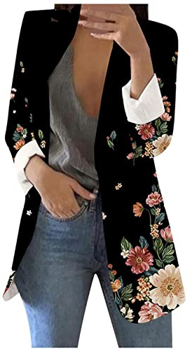 Tailleur Femme Chic Et Élégant - Blazer Grande Taille À Manches Longues pour Travail, Bureau, Mariage - Costume Formel Veste Légère Automne