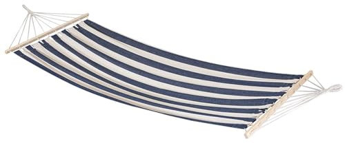 Master Grill&Party JLH004 Hängematte mit Querstange, Holzstange 200 x 100cm bis 120kg, 70% Baumwolle / 30% Polyester