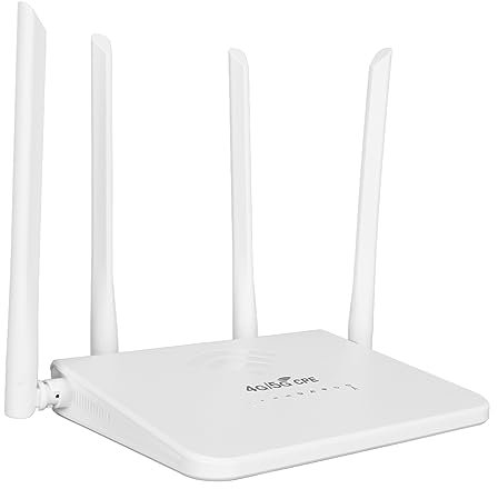4G LTE Wireless Router 300 Mbps Mobile Router Unlock Mobile WiFi Hotspot with 4 Antennas, Support 10 Devices, LTE Mobile Router for Home Office (UK Plug)