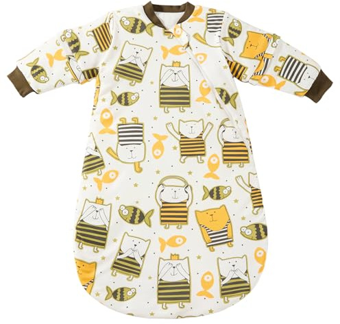 beeweed Baby Sleeping Bag, TOG 3.5 Winter Wearable Blanket, Removable Long Sleeves Baby Sleep Sack for Infants and Toddlers, Super Soft Warm Comfortable Sleeping Sack, 3-7M