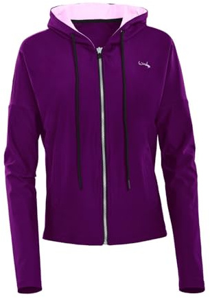 WINSHAPE Damen Functional Comfort Tone Jacket J008c Traingsjacke, Dark-Plum-Lavender-Rose, M EU
