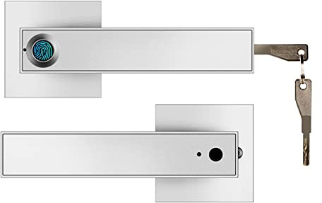 Serrure Connectée, Serrure de porte électronique compatible avec 2 clés, serrure de poignée de sécurité à empreintes digitales, entrée sans clé for chambre à coucher ,Smart Lock facile à Installer(Sil