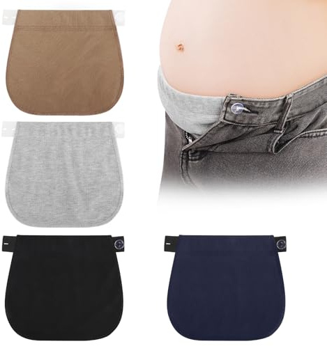 4 Pieces Maternity Pants Extenders, Adjustable Waist Extension for Pregnancy, Maternity Pants Extender, Maternity Waist Extender for Pregnant Women, 4 Colour, One size