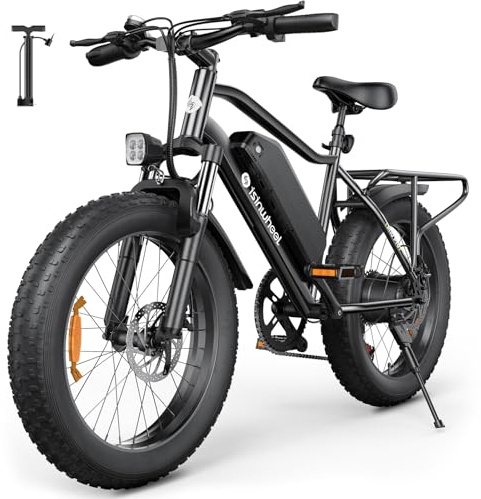 isinwheel M10 Pro Electric Bike, 1000W Peak Motor, 20 MPH 20x4 Fat Tire Ebike, USB Phone Charging Port, 10.4Ah Removable Battery, 7-Speed Electric Dirt Bike for Adults, Teens & Women