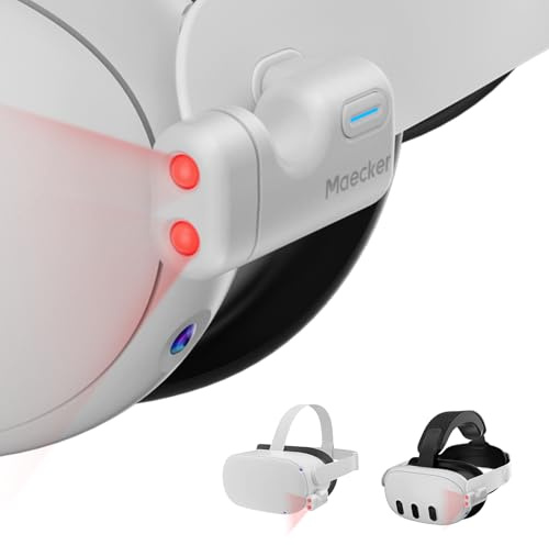 Maecker IR-ljus för Quest 2/3 infraröd belysning för sensorspårning i mörk | Infrarött LED VR-tillbehör för Quest 2/3, med sensorspårning för mörkerspel, för VR-skapare och hemmabrukande VR-spelare