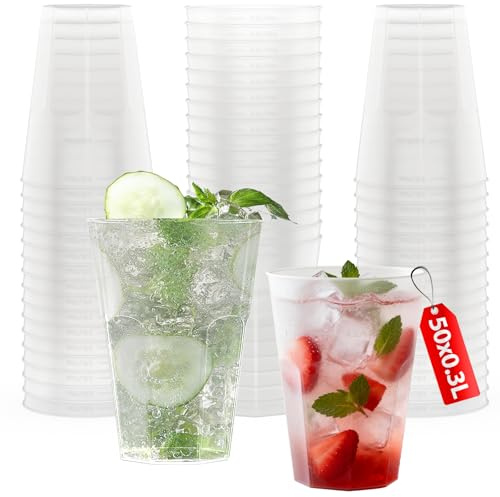 AOLUXLM 50 Partybecher Set, Plastikbecher, Trinkbecher, Wiederverwendbar