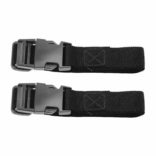 2Pcs Nylon Webbing Strap Belt Extension Extender, 25mm*1.5m / 0.98in*4.92ft Black Nylon Webbing Military-Style Belt for Military Wear Outdoor Sports