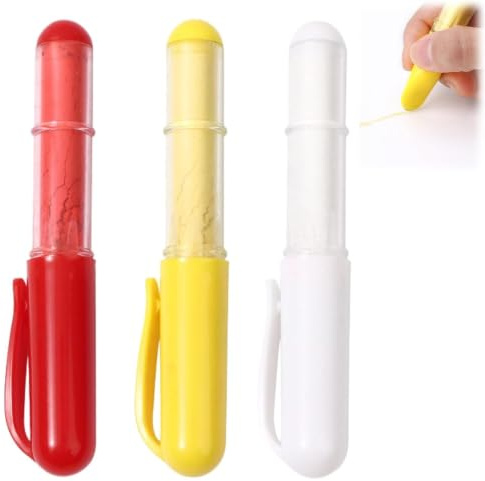 QhgPnt 3PCS Tailors Chalk Sewing Chalk Set, Professional Fabric Markers for Light and Dark Fabrics, Fabric Markers Sewing Erasable, Red+Yellow+White
