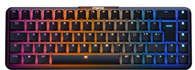Fnatic STREAK65 LP Black | Compact RGB Gaming Mechanical Keyboard Speed Switches | PBT Doubleshot Keycaps 65% Layout (60 65 Percent) Low Profile Esports Keyboard (Intl. US ISO Layout, QWERTY)