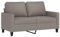 vidaXL Sofa 2-Sitzer, Loungesofa Couch mit Armlehnen Rückenkissen, Wohnzimmersofa Designsofa Metallgestell, Sitzmöbel Zweisitzer, Modern, Taupe Stoff