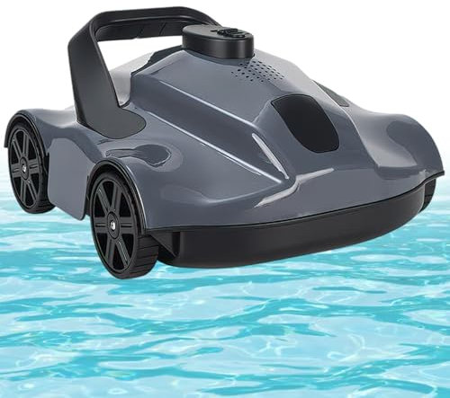 vnmudzeo 130 Minutos De Tiempo De Funcionamiento, Aspiradora para Piscinas, Puertos De SuccióN Dobles, Limpiador AutomáTico De Piscinas InaláMbrico Recargable,Grey