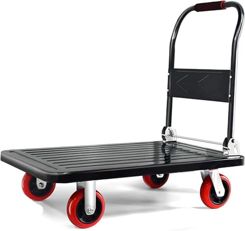 DRFGNF Carro de Plataforma Carro de Plataforma Carro de Plataforma Carro Plegable con asa de Metal Carro de manipulación Resistente con Capacidad de Carga de 990 LB