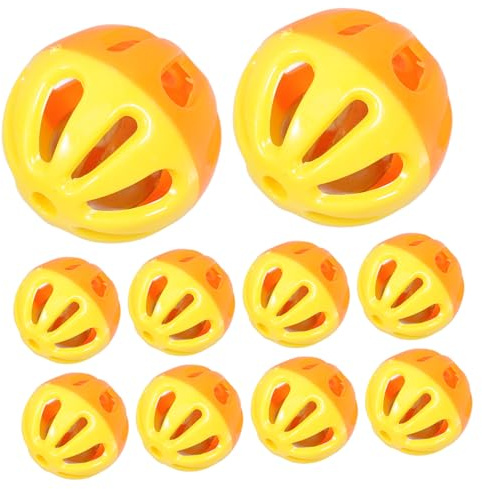 COLLBATH 10pièces Jouets Balles avec Grelots Colorées Plastique Creuse à Deux Tons pour Chats Chatons Sonore pour Jeu Exercice Et Chasse Couleurs Aléatoires