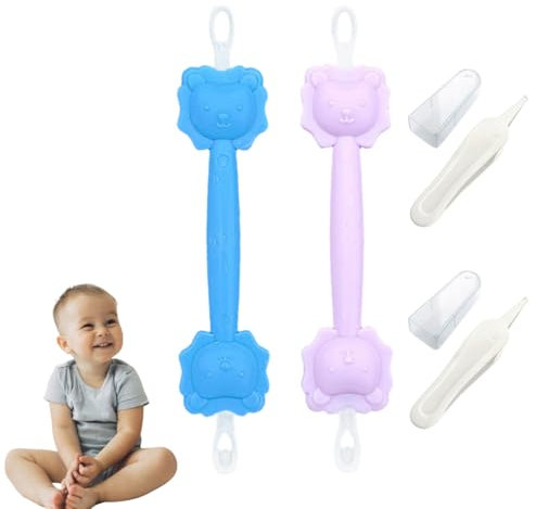 LAJUP 4er Set Nasen und Ohrenreiniger für Babys, Neugeborene & Kleinkinder - 2 in 1 Nasenpinzette Ohrenschmalzreiniger - Aspirator Alternative