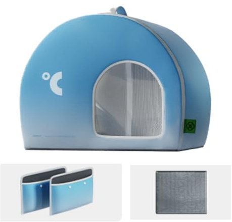 Casetta rinfrescante per gatti e cani ， Casa refrigerante pieghevole per gatti e cani ，casa di raffreddamento per animali，Resistente alle intemperie, adatto per il soggiorno in giardino (blu, A)