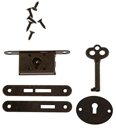 Tiroir simple en métal encastré pour meubles décoratifs antiques pour boîte de rangement avec serrures pour petite boîte de maison