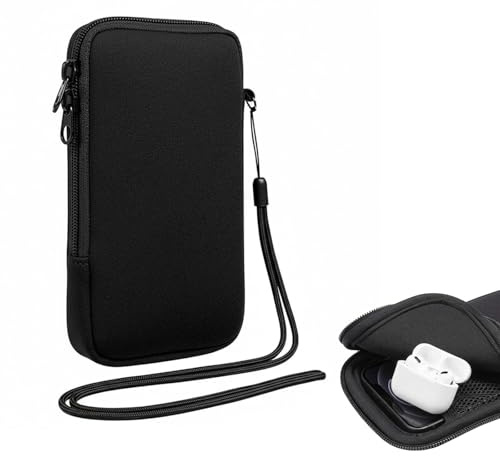 ARYIMYDP 1 Pezzi Custodia Smartphone Impermeabile per Viaggio e Spiaggia, Taschino Interno in Rete per Soldi Cavi e Piccoli Oggetti, Nero