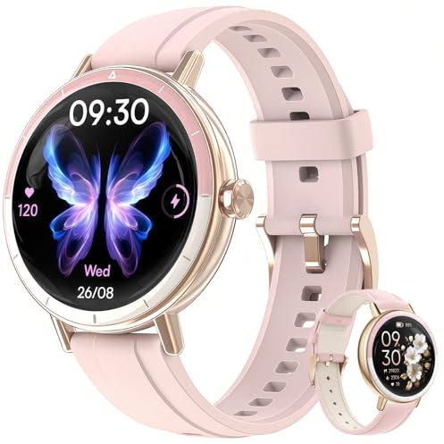Smartwatch Donne Rispondi/Effettua Chiamate, 1.27 Orologio Smartwatch 100+WatchFaces,24/7FrequenzaCardiaca/Sleep/SpO2Monitor/Pedometro/Calorie/Modalità Sport, Fitness Tracker Watch (Rosa Chiaro)