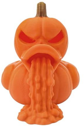 Figura de pato de Halloween - Decoración de pato de calabaza impresa en 3D | Decoración espeluznante para coleccionistas de vacaciones, entrada, alféizar de la ventana, repisa de chimenea, mesita de