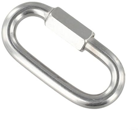 Besttoolifes Connecteur de chaîne à maillons rapides en acier inoxydable 316 de 8 mm pour réparation de randonnée robuste de qualité marine verrouillage à maillon pour le camping pour yacht plongée en