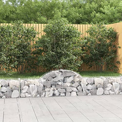Fioriera rialzata, gabbioni con arco alto, 4 pezzi, 200 x 30 x 40/60 cm, in ferro zincato, per verdure e fiori di erbe aromatiche