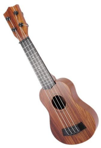 Hohopeti Ukulélé Miniature pour Garçon et Filles 35 Cm, Guitare Imitation en Bois de Pêcher Couleur Naturelle, Musical Éducatif Garçon Fille, Accessoire D’Apprentissage Ludique
