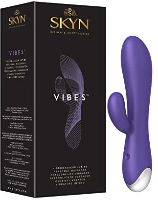 SKYN Vibes : Vibromasseur Intime pour Femme, Violet, 18 cm / Sextoy pour le Plaisir féminin, à utiliser en Solo ou en Couple / 20 vitesses de vibrations