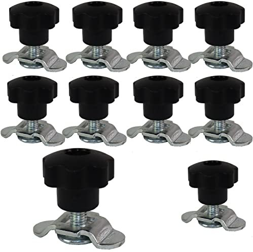 10 x Single Schraubfitting für Airlineschiene Zurrschiene mit Sterngriff M8x20 500 daN Endbeschlag verzinkt