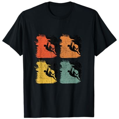 Vintage Pop Art Escalader Cadeau Retro Grimpeur De Rochers T-Shirt