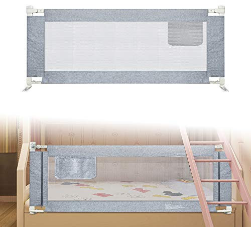LARS360 Griglia di sicurezza per letto per bambini, sollevabile verticalmente, protezione anti-caduta per lettino dei bambini e letto dei genitori, da 180 cm