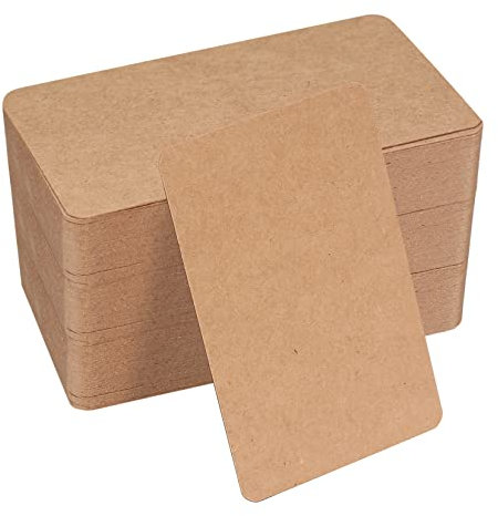 150 Stück Blanko Papier Karten, Karteikarten, Memory Karten Blanko, Spielkarten, Kraftpapierkarten, Visitenkarten Papier für Heimwerken Lernen Gedächtnis - Braun, 8,9 x 5,2 cm/3,5 x 2,04 Zoll