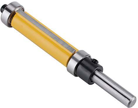 Joyzan Router Bits Set 1/4 Inch Shank, Woodworking Cutters Flush Trim Bit Top Bottom Bearing 1-1/2h * 1/4 Shank Tool Double Flute Milling Cutter Straight for Wood Hardwood Particleboard Template