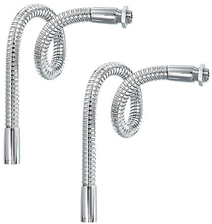 PATIKIL 11.8 Microfono Collo Cigno, 2 pezzi M10 Filetto Metallo Universale Tubo Flessibile Flessibile Braccio Collo Cigno Tubo Estensione per Multifunzione Fai da Te, Argento Tono