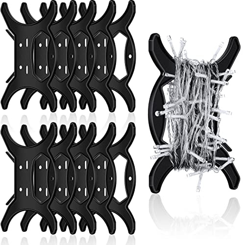 10 Pcs All Purpose Light Storage Holder Black Extension Cord Wrap Storage Reels Holiday Light Wire Spool Organizer and Hose Wind up for Cord Wire Garland