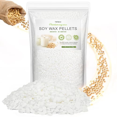 TRINIDa Soy Wax for Candle Making, SoyPRO Candle Wax Pellets, 100% Soy Wax Supplies of Candle Making for Adults and Beginners, Premium Pure Natural (500g)