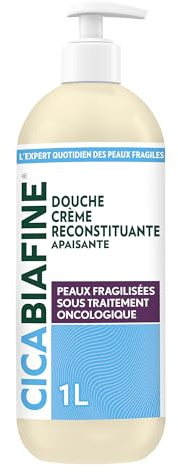 Cicabiafine – Douche Lavante Reconstituante Apaisante (flacon-pompe de 1 L) – Gel douche pour peaux fragilisées et sous traitement oncologique – Nettoyant corps pour apaiser la peau