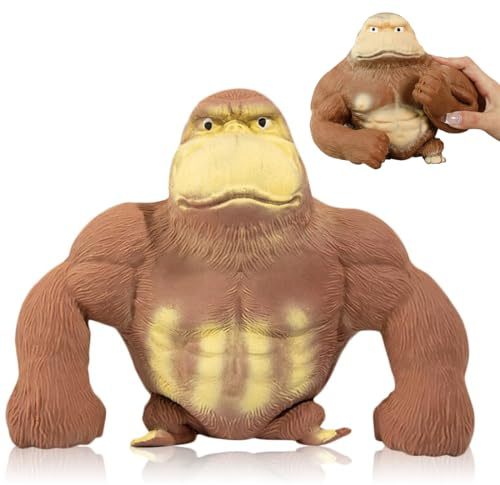 Bukezudang Gorilla Anti-Stress Toy, Brown, Cute Squishy Soft Squeeze Toys, Stress Relief