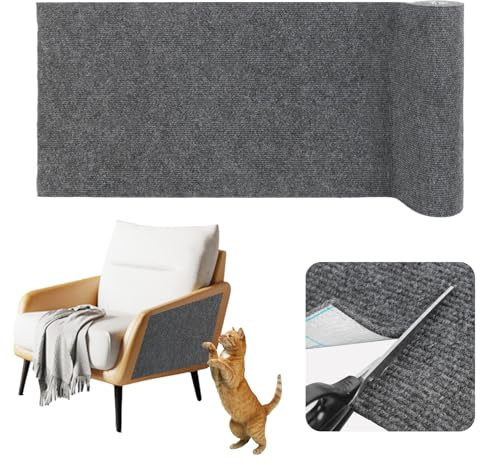 Tappeto tiragraffi per gatti divano adesivo protezione divano graffi gatto copridivano adesivo antigraffio (grigio scuro, 40cm×2m)